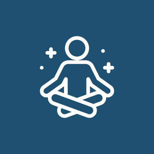 A white icon of a person sitting in the middle of a circle. A white icon of a person sitting in the middle of a circle.