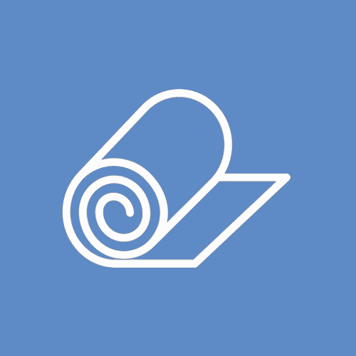 A roll of paper on top of a blue background.