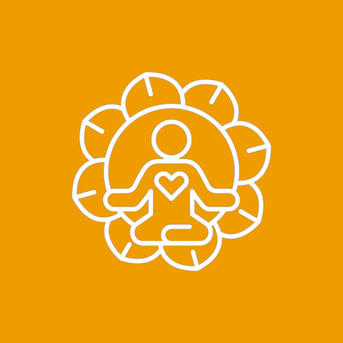 A white outline of a person sitting in the lotus position A white outline of a person sitting in the lotus position